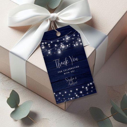 ネイビーウッドメイソンジャースライツ結婚ズギフトラベル ギフトタグ