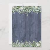 ネイビーウッド ユーカリ 結婚式 詳細カード | ラスティック 招待状 (裏面)