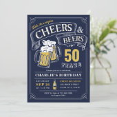 ネイビーエイジ応援とビアーサプライズ誕生日 招待状 (スタンド正面)