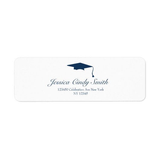ネイビーエクセレーションハット差出人住所ラベル ラベル (正面)