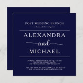 ネイビーエレガンス |ミニマル結婚リストポストのブランチ 招待状 (正面/裏面)