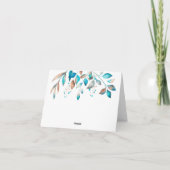 ネイビーエレガントなウェディングリーフサンキューカード サンキューカード (裏面)