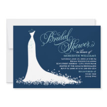 ネイビーエレガントアンドアクア結婚ズガウンブライダルシャワー