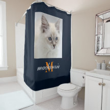 ネイビーエレガントオレンジモノグラムのスクリプカスタムト写真