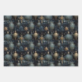 ネイビーエレガントクリスマス ラッピングペーパーシート (正面)