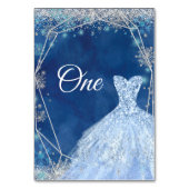 ネイビーエレガントグリッタークリスマススノーフレークXv Anos テーブルナンバー (裏面)