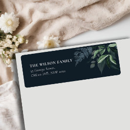 ネイビーエレガントグリーン金ゴールド緑フレームアドレス ラベル