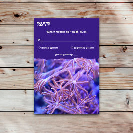 ネイビーエレガントコーラルレ航海のーフ海結婚岸 出欠カード