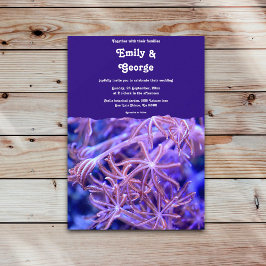 ネイビーエレガントコーラルレ航海のーフ海結婚岸 招待状