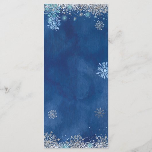 ネイビーエレガントシルバークリスマススノーフレークXVアニョス メニュー (裏面)