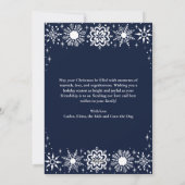 ネイビーエレガントススタイリッシュ・スノーフレーク・ファミリーの写真 シーズンカード (裏面)