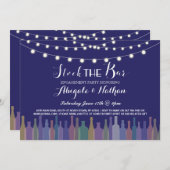 ネイビーエレガントストックザバー婚約招待状 招待状 (正面/裏面)