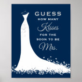 ネイビーエレガントズ結婚ガウンブライダルシャワーキス ポスター (正面)