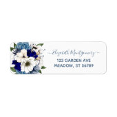 ネイビーエレガントダスティブルーフローラ ラベル (正面)