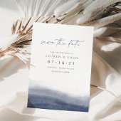 ネイビーエレガントテシンプルッド沿岸水色 セーブザデート