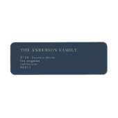 ネイビーエレガントブクラシックル結婚 ラベル (正面)