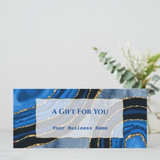 ネイビーエレガントブルアゲート金ゴールドギフト券 (スタンド正面)