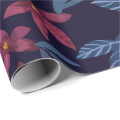 ネイビーエレガントブルゴーニュフローラウォータースコロ ラッピングペーパー (ロールコーナー)
