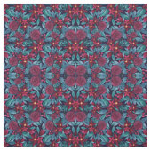 ネイビーエレガントブルゴーニュフローラ水彩色 ファブリック (見本)