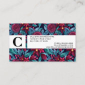 ネイビーエレガントブルゴーニュフローラ水彩色 予約カード (裏面)