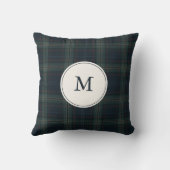 ネイビーエレガントブルーとグリーンプライドのモノグラム クッション (裏面)