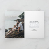 ネイビーエレガントブルーとグリーンプライド写真クリスマス シーズンカード (内部)