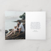 ネイビーエレガントブルーとグリーンプライド写真クリスマス 箔シーズンカード (内側レイダウン)