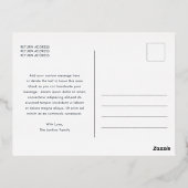 ネイビーエレガントブルーとグリーンプライド写真クリスマス 箔シーズンポストカード (裏面)