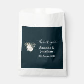 ネイビーエレガントブルーとホワイトローズ結婚ズ フェイバーバッグ (正面)