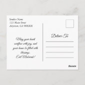 ネイビーエレガントブルーと金ゴールドイードムバラク ポストカード (裏面)