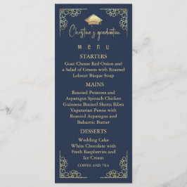 ネイビーエレガントブルーと金ゴールド卒業 メニュー