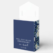ネイビーエレガントブルーのフローラが私の花嫁になる フェイバーボックス (オープン)