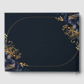 ネイビーエレガントブルーの花 ゲストブック (裏面)