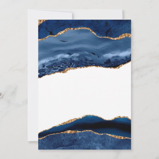 ネイビーエレガントブルーアゲート金ゴールド第一聖餐式 招待状 (裏面)