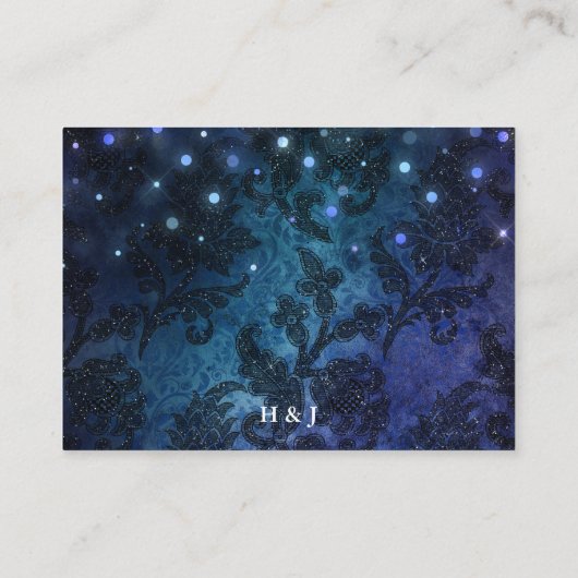 ネイビーエレガントブルーウィンターウェディング詳細 エンクロージャーカード (裏面)