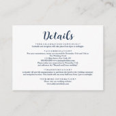 ネイビーエレガントブルーウィンターウェディング詳細 エンクロージャーカード (正面)
