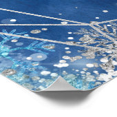 ネイビーエレガントブルーウィンターキンセニェラウェルカムサイン ポスター (角)