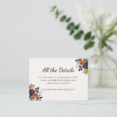 ネイビーエレガントブルーオレンジフローラ エンクロージャーカード (スタンド正面)