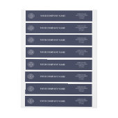 ネイビーエレガントブルーカスタムビジネスロゴブランド ラップアラウンドラベル (シート)