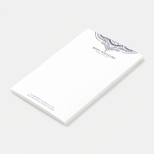 ネイビーエレガントブルーガーリーペイズリーレース ポストイット (アングル)