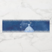 ネイビーエレガントブルークリスマススノーフレークMis Xvアニョス ペットボトルラベル (シングルラベル)