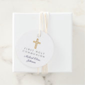 ネイビーエレガントブルークロスボーイファーストコミューニオンラウンド フェイバータグ (インサイチュ)