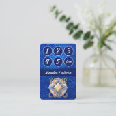 ネイビーエレガントブルーグリッター美しいブライダルブティック ロイヤリティカード (スタンド正面)