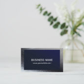 ネイビーエレガントブルーグレーメタリックプロフェッショナル 名刺 (スタンド正面)