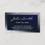 ネイビーエレガントブルーグレーメタリックプロフェッショナル 名刺 (裏面)