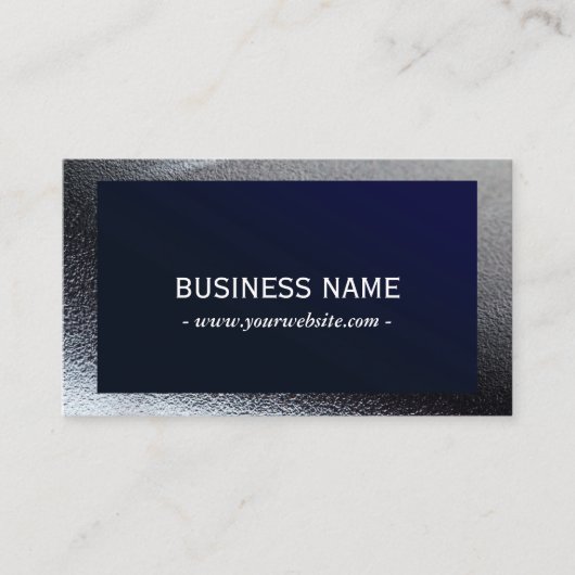 ネイビーエレガントブルーグレーメタリックプロフェッショナル 名刺 (正面)