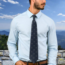 ネイビーエレガントブルーグレーモノグラムパーソナライズされた