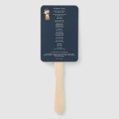 ネイビーエレガントブルーコーラルライツ結婚式 プログラム ハンドファン (裏面)