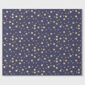 ネイビーエレガントブルーゴールデンシックドットラッピング紙 ラッピングペーパー (フラット)