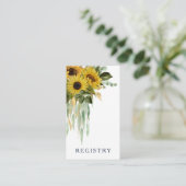 ネイビーエレガントブルーサンフラワー結婚ズ登録 エンクロージャーカード (スタンド正面)